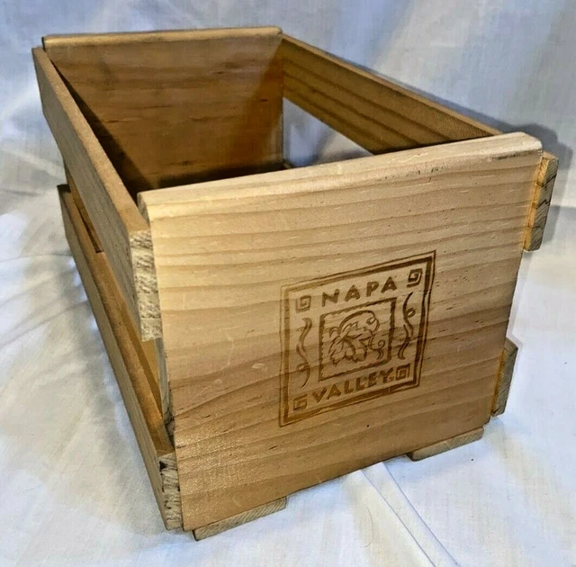 NAPA VALLEY COMPANY CD DVD Storage Solid Wood Box Crate Holds 20 CD’s