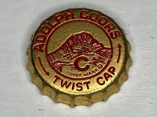 Old Vintage Adolph Coors Twist Cap Beer Bottle-cap Tie Tack Lapel Hat Pin Brass