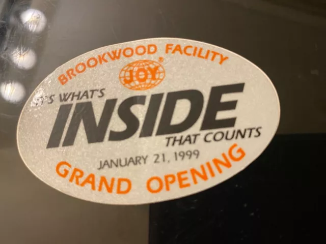really rare Joy Brookwood facility grand opening mining sticker