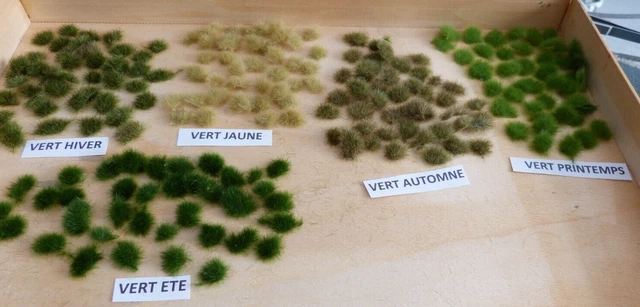 Lot De 32 Touffes D'herbe Statique - Pour Maquettes, Dioramas, Décors Miniatures - 12