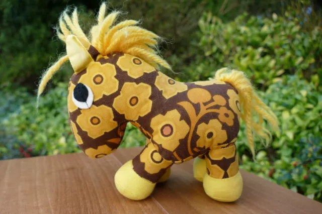 Vintage Brown & Yellow Soft Toy Horse