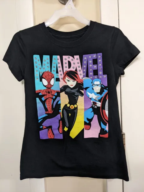 Girls Kids Shirt T-Shirt Marvel Comics Size Medium 7 / 8