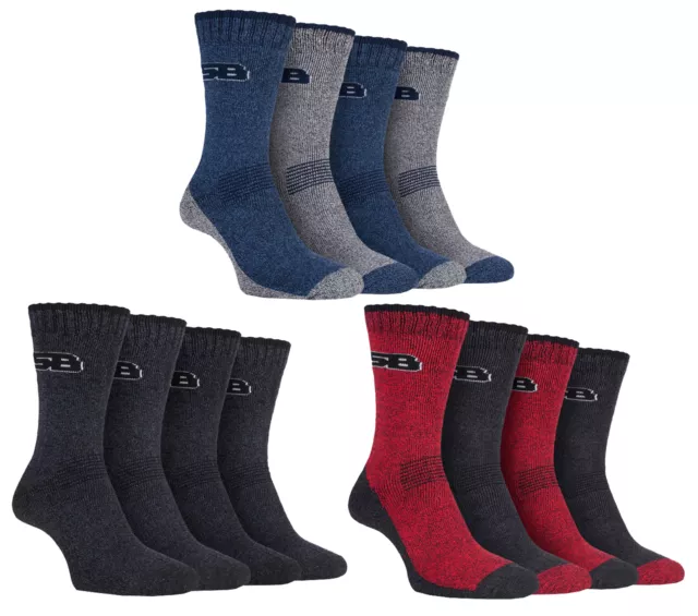 Storm Bloc 4 Pack Mens Anti Blister Padded Walking Boot Socks with Arch  Support