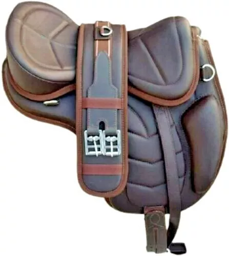 Free-max Treeless Horse Leather Brown Softy Light Weight Saddle Size 13" to 18"