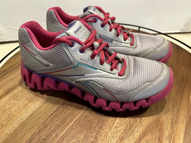 Reebok Womens Zig Tech J92661 Silver & Pink Running Shoes Sneakers Size 5.5