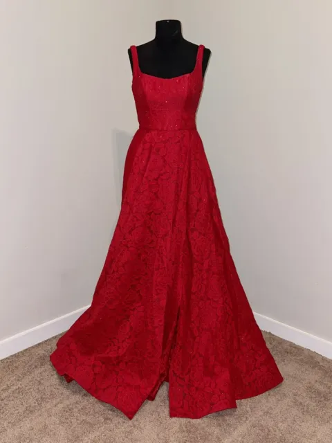 La Femme 27476 Formal Party Pageant Prom Dress With Shorts 0 Red New With Tags