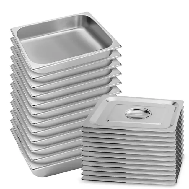 SOGA 12X Gastronorm GN Pan Full Size 1/2 GN Pan 6.5cm Deep Stainless Steel Tray