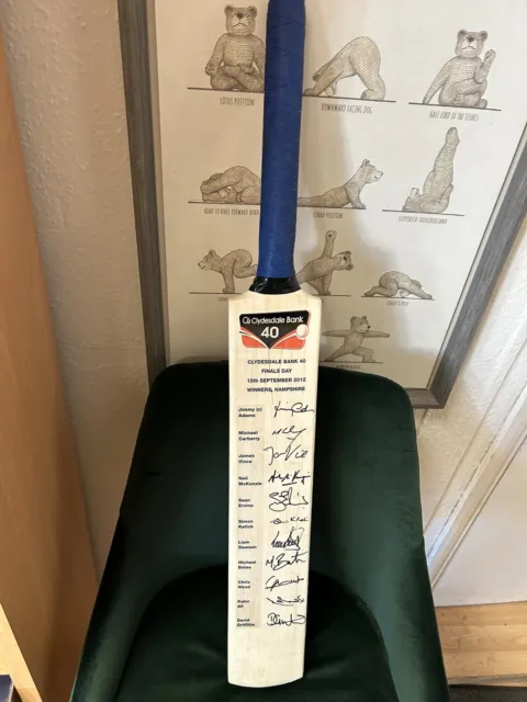 Autographed Cricket Bat Hampshire