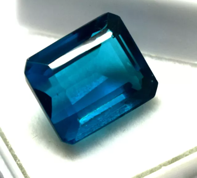 Natural Indicolite Tourmaline Certified Loose Gemstone Emerald Shape 5.80 Ct.