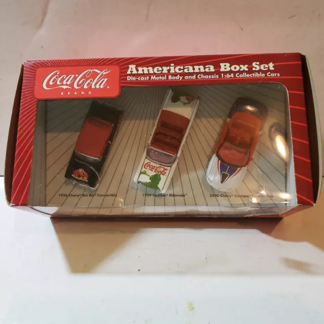 Coca Cola Johnny Lightning Americana Box Set 1:64 Scale Die Cast Chevy Cadillac