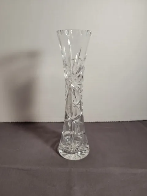 Vintage Irena Hand Cut 24% Lead Crystal 8"Bud Vase Made In Poland