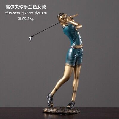 Giocatore e giocatrice di golf statua scultura di golfista in resina