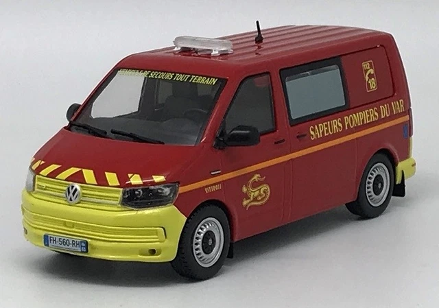 VOITURE VOLKSWAGEN T6 POMPIER SDIS 2A 1/43 ODEON SERIE LIMITEE à 500 pièces NEUF EUR 24,90 - FR