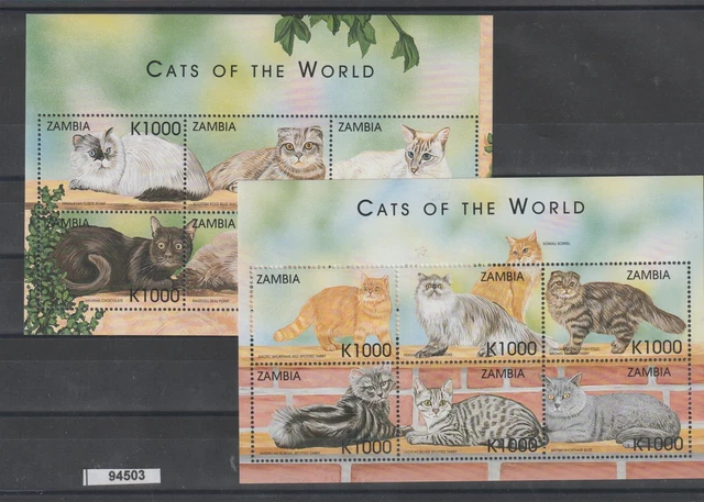1999 Zambia Fauna Katzen 12 Val MNH MF94503