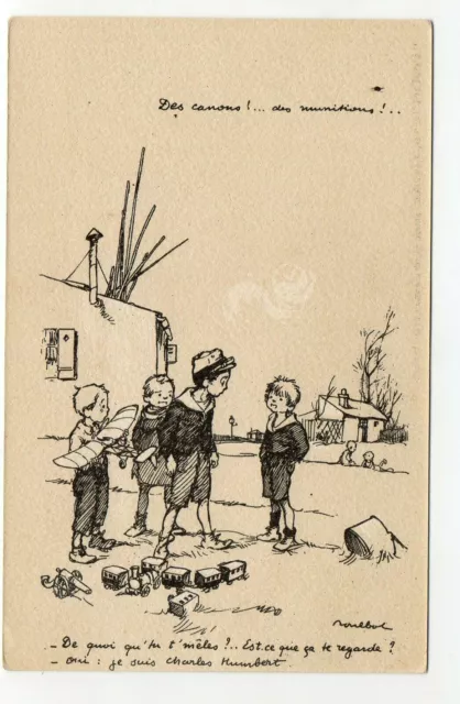 POULBOT - Cpa Illustrateur - Noir et blanc - des canons, des munitions ...