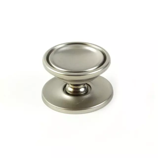 Knob Handle Pull Kitchen/Bath Cabinet Hardware Vintage Satin Nickel Backplate 2