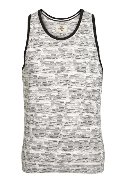Gilet da Uomo BELLFIELD Casa Azteco Stampa Canotta Bianco