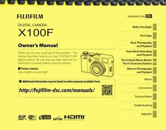 Fujifilm X100F Digital Camera OWNER'S MANUAL