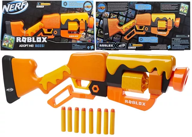 Nerf Roblox Adopt Me! Bees! Lever Action Dart Blaster Gun Includes Code New