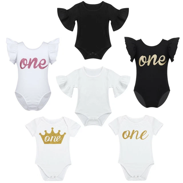 Tuta da festa neonate romper compleanno morbido cotone maniche arricciate