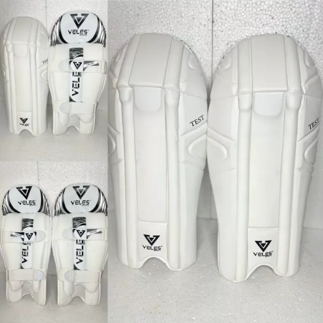 Moulded TEST ADULT Cricket Batting Leg Guard VELES White Color Pads Right Only