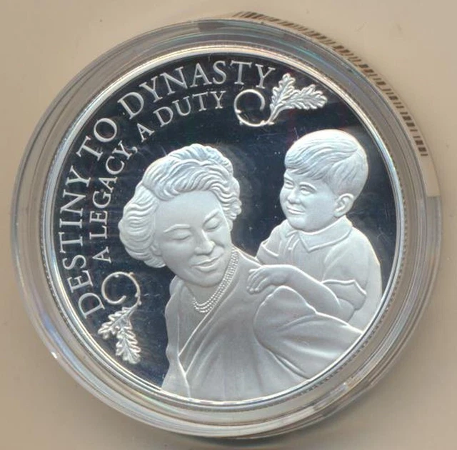 Alderney: 2014 Queen Elizabeth II QEII £5 Destiny to Dynasty 925 Silver Coin