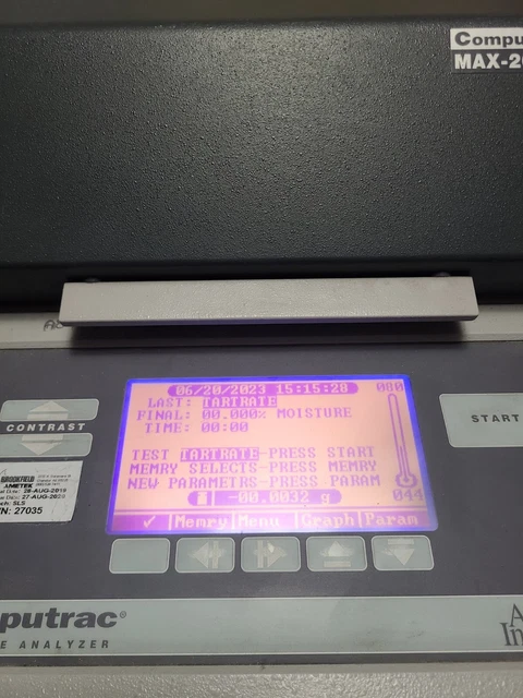 Arizona Instruments Computrac Max-2000XL Moisture Analyzer (As-Is)