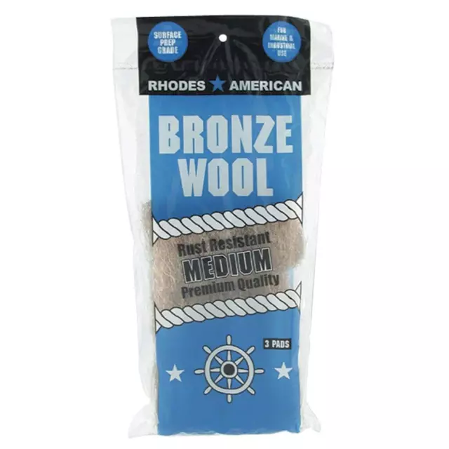 Medium Grade Bronze Wool Pads (3-Pack)