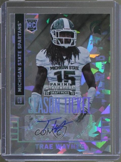 2015 Contenders Draft Picks Cracked Ice Ticket /23 Trae Waynes Rookie Auto RC