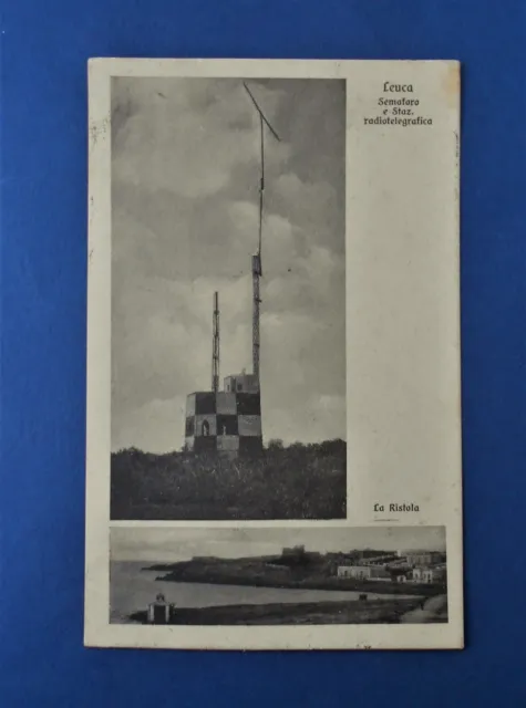 Cartolina Leuca Stazione radio telegrafica Ristola VG 1916 Telegrafo