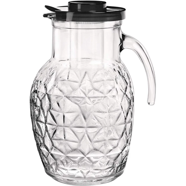 Caraffa in vetro bottiglia brocca da 2,5 litri con coperchio e portaghiaccio per