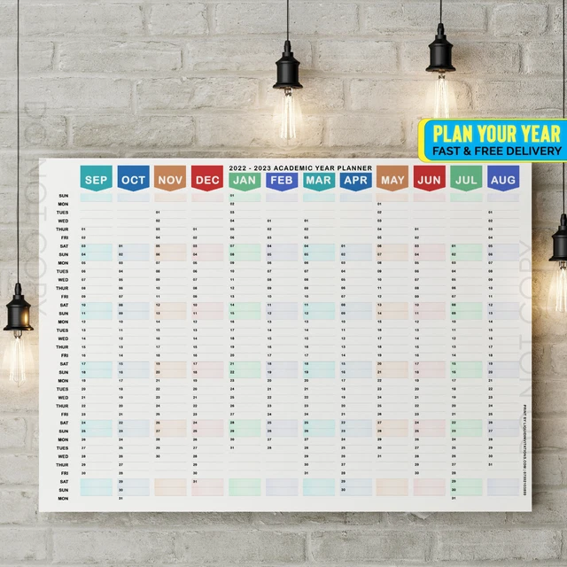 20232024 ACADEMIC MID Year A1 Office School Wall Planner Calendar