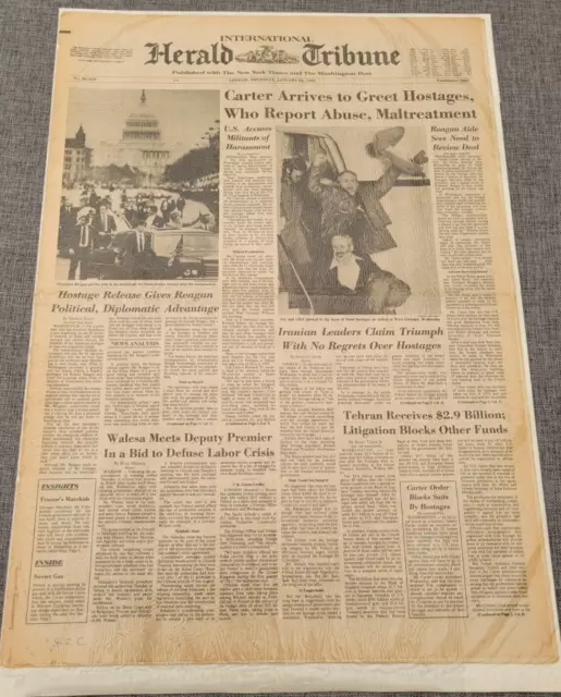 Hearld Tribune New York Iran Freed Hostages 22Nd Jan 1981 Newspaper