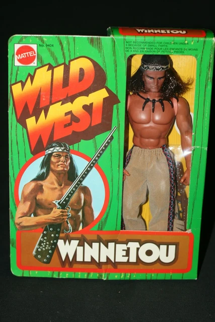 Figurine Mattel Big Jim Winnetou Avec Canoë, Série Karl May 1971, Fabrication Hong Kong