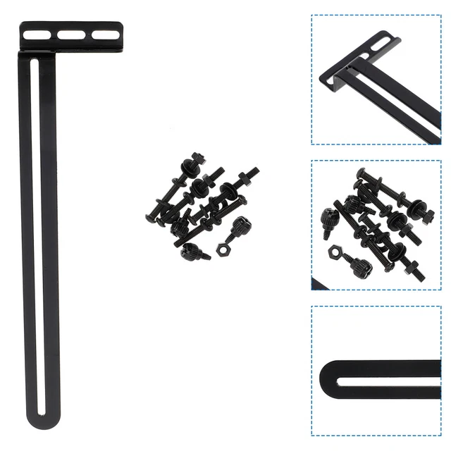 Support Double Ventilateur Pour Refroidissement Carte Graphique - Compatible 80/90/120/140 Mm - Lot De 4, Métal Peint Noir