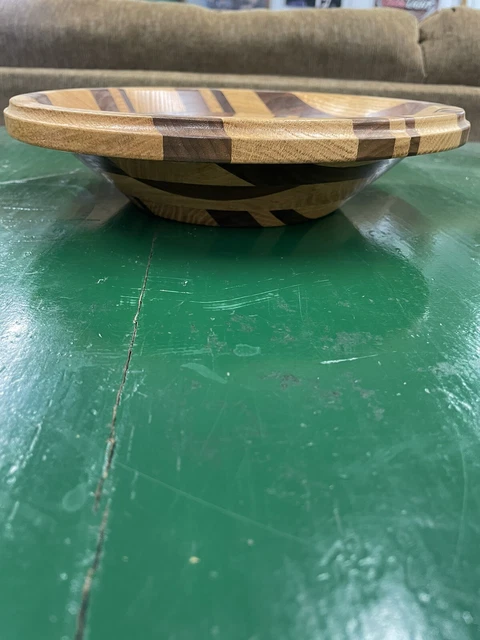 FT2 vintage, gorgeous, inlaid, wooden wood centerpiece, bowl, fruit or nuts