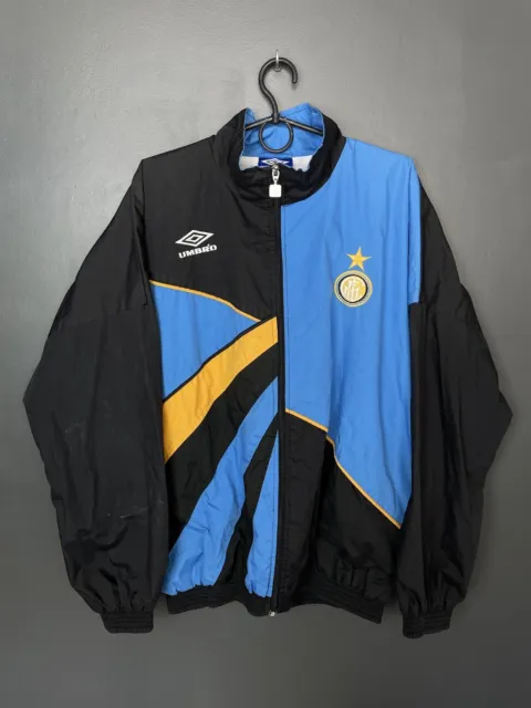 Inter Milan 1990'S Training Football Track Top Jacket Umbro Vintage Shirt Size L