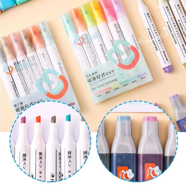 couleur Soins oculaires Points clés Marqueurs Ensemble de stylos à surligneur