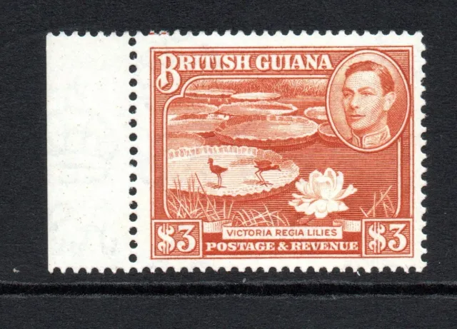 British Guiana, $3 red-brown, SG 319, probably MNH, 1938-52