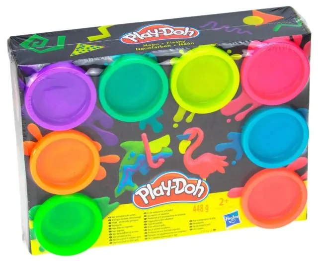 31,23 EUR/kg Play-Doh Kinderknete 8er Pack Neon Knete Knetset Regenbogen Hasbro