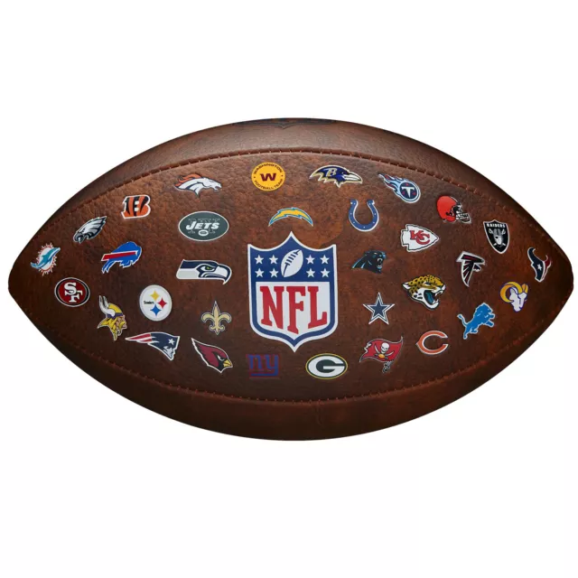 Wilson NFL Off Throwback 32 Team Logo American Football Spielball braun 1048504