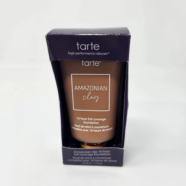 Nueva base de tarta de arcilla amazónica de 16 horas de cobertura completa neutral profundo 1,7 oz
