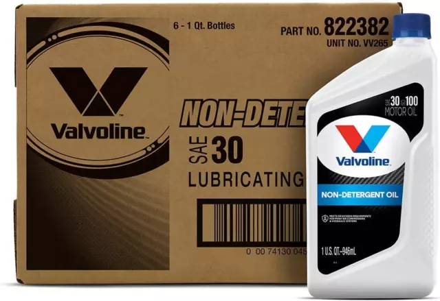 Valvoline Daily Protection Non-Detergent SAE 30 Conventional Motor Oil 1 QT, (6)
