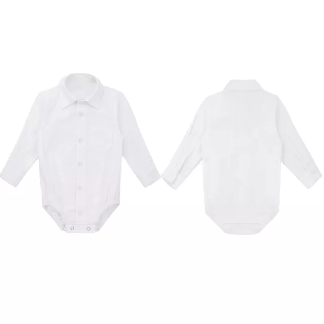 Camicia monopezzo monopezzo a maniche lunghe bambini abiti da gentiluomo bianco