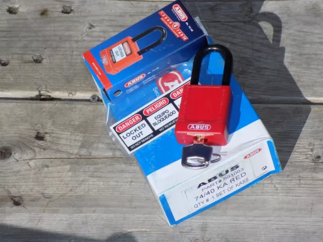 ABUS 74/40 KAX6 RED Lockout Padlock Red 1-3/4"H Box of 6