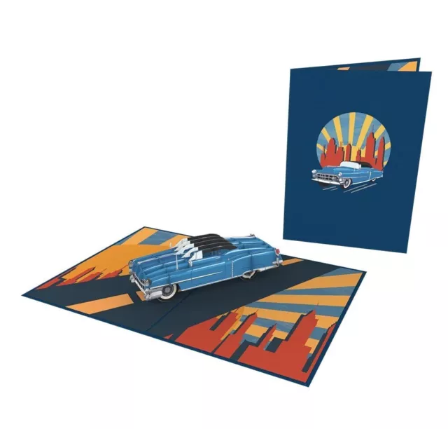 Classic Car Pop up Card 3D Card Greeting Cards, Anniversary Pop Up Cards