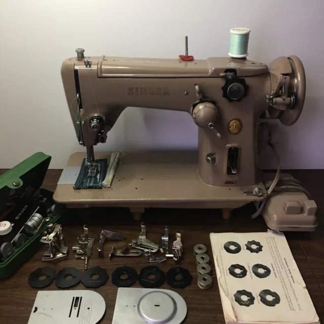 SINGER 306K Sewing Machine wCams , Attachments And Buttonholer ,Sew Perfect A+