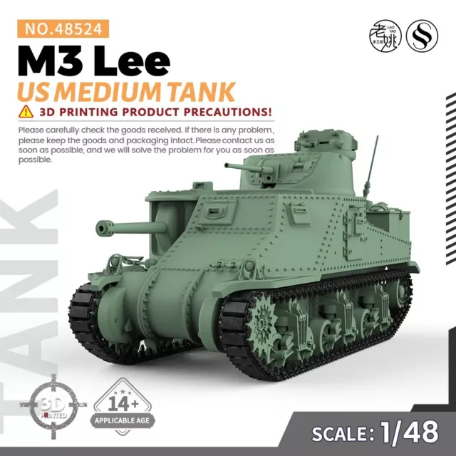 SSMODEL SS48524 1/48 Military Model Kit US M3 Lee Medium Tank