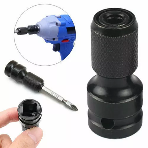 1/2Inch Drive To 1/4Inch Socket Adapter Hex Drill Chuck Change For Impact Wrench