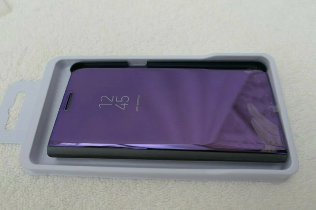 Clear View Standing Cover Flip Mirror, Galaxy S6 Edge Plus & Stylus, Purple NEW 2